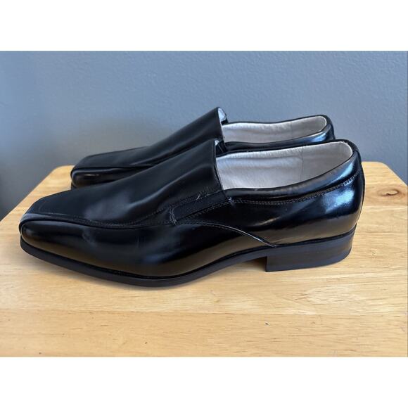 Near Mint. stacy adams hillman black bike‎ toe slip on leather loafer 11W - Picture 4 of 12